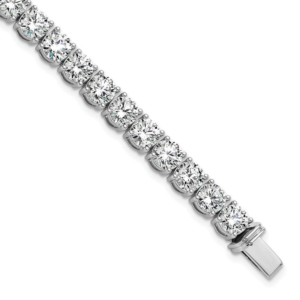 14k White Gold  22 1/2 carat Lab Grown Diamond VS+ F+ Complete Tennis Bracelet - Sophia Jewelers