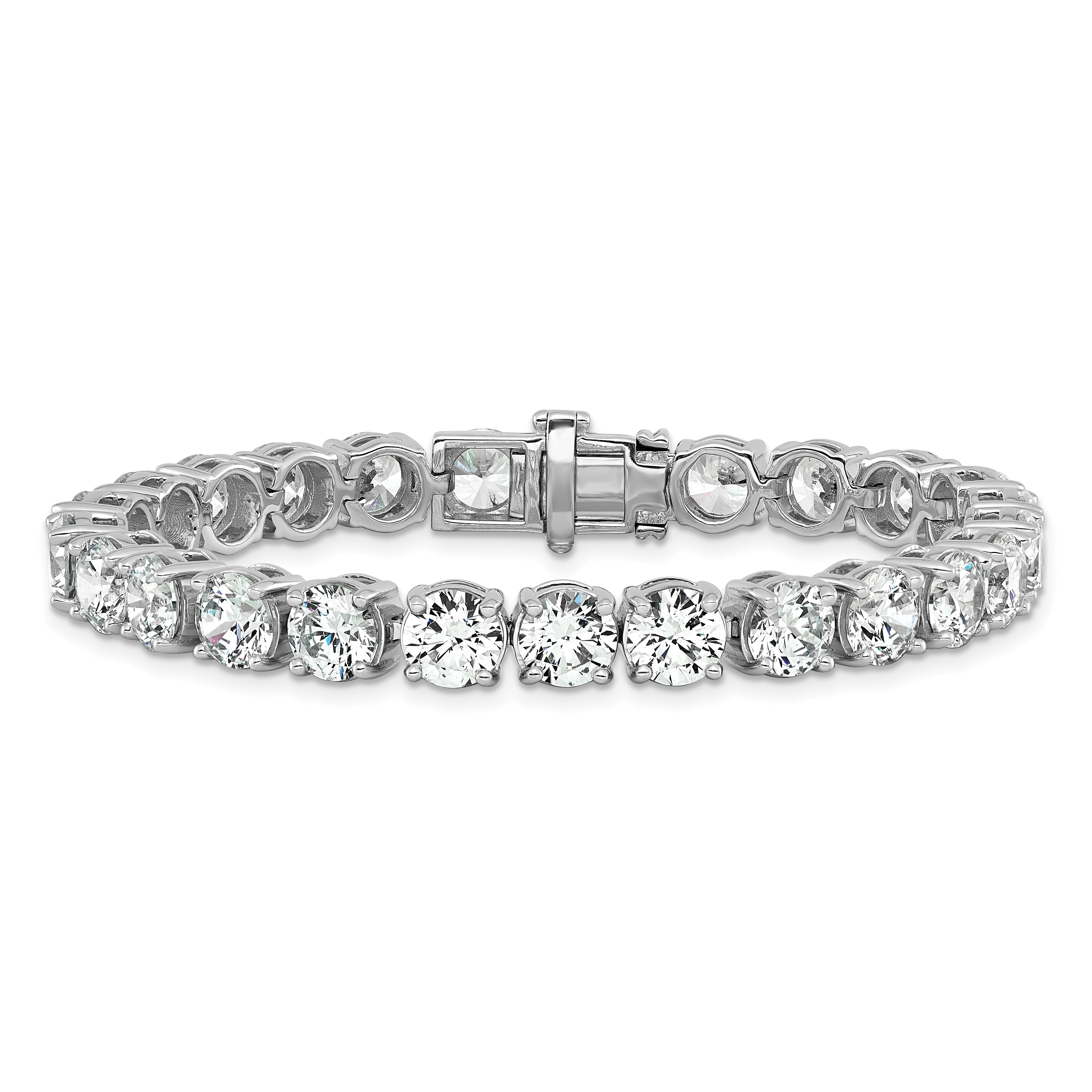 14k White Gold  25 carat Lab Grown Diamond VS+ F+ Complete Tennis Bracelet - Sophia Jewelers