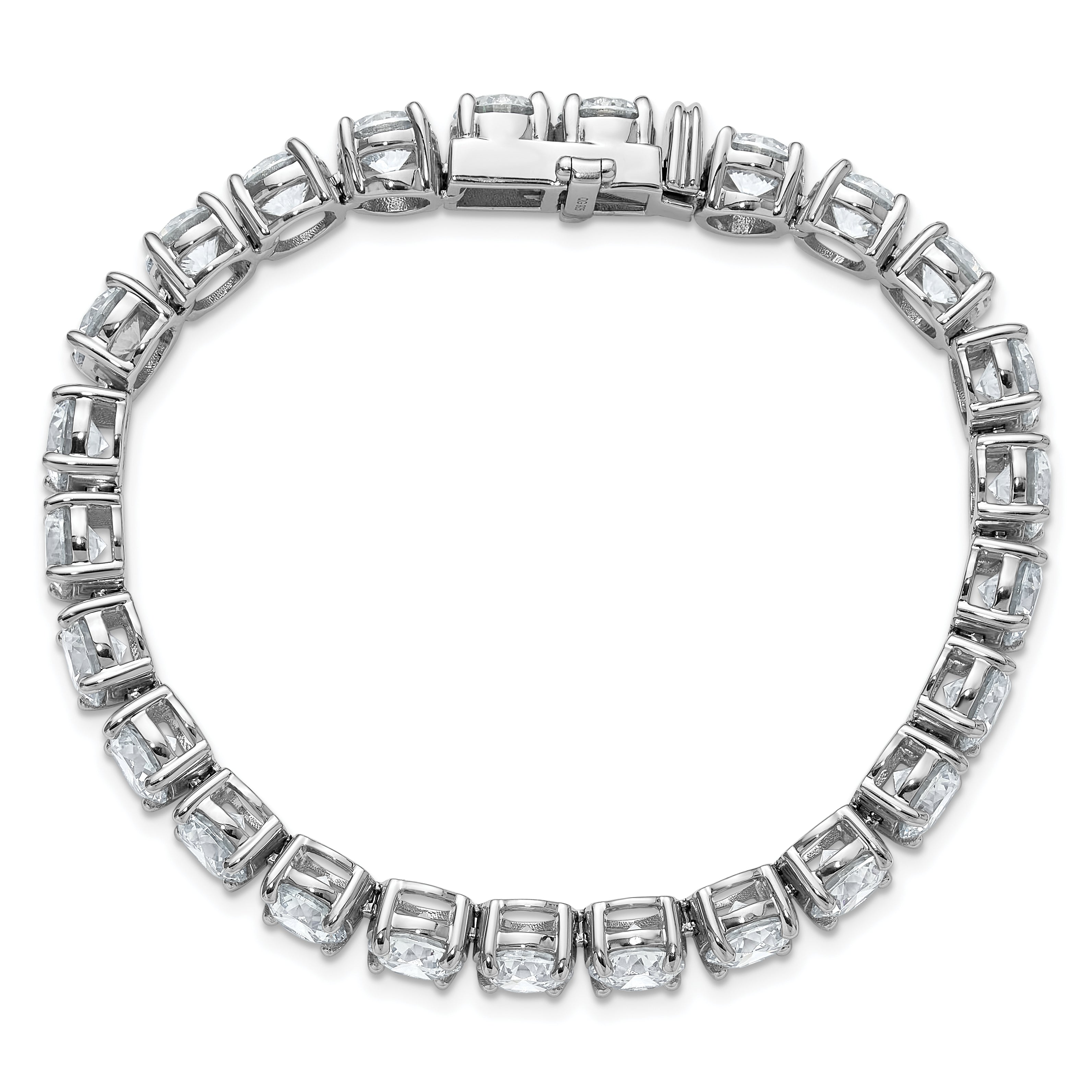 14k White Gold  25 carat Lab Grown Diamond VS+ F+ Complete Tennis Bracelet - Sophia Jewelers