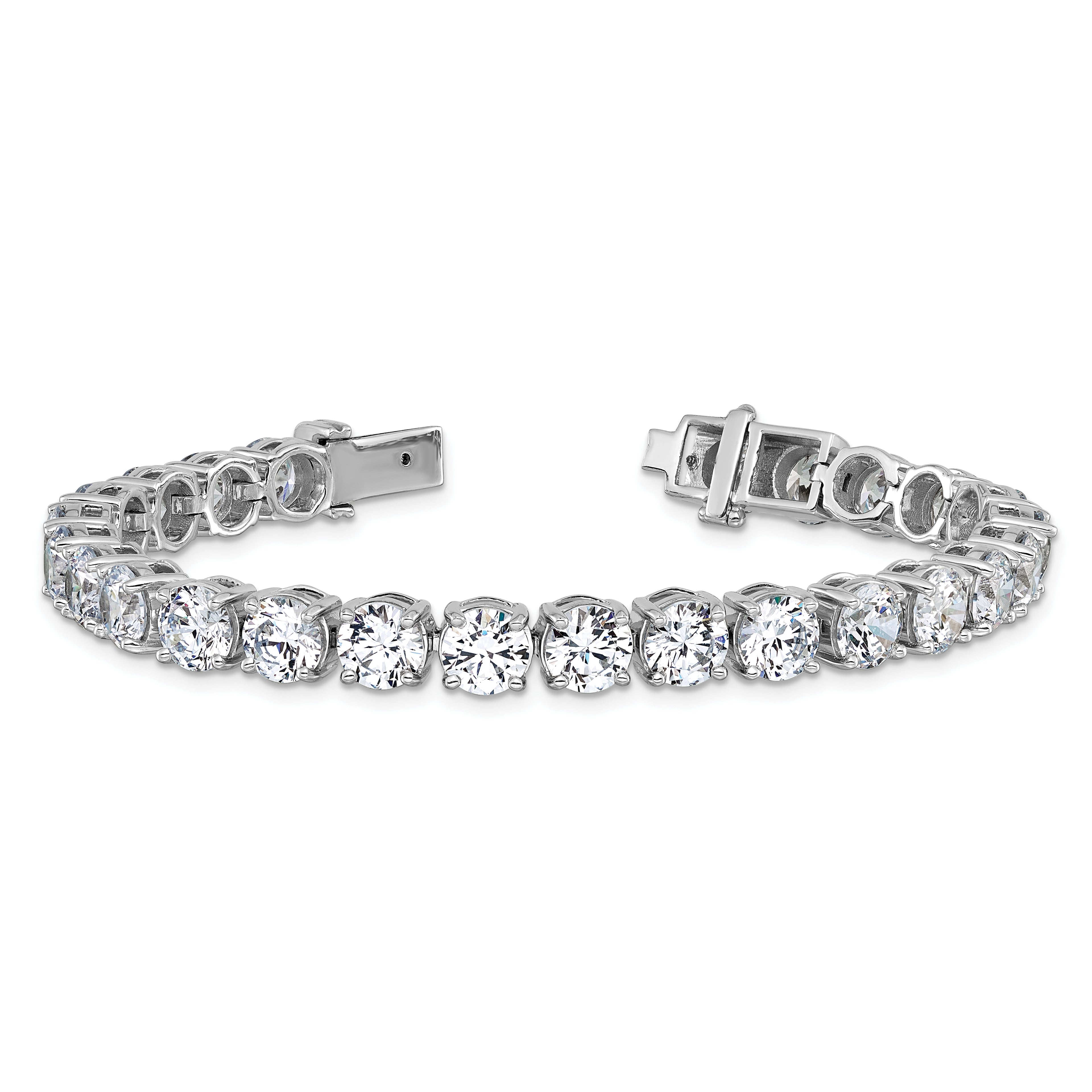 14k White Gold  25 carat Lab Grown Diamond VS/SI+ G+ Complete Tennis Bracelet - Sophia Jewelers