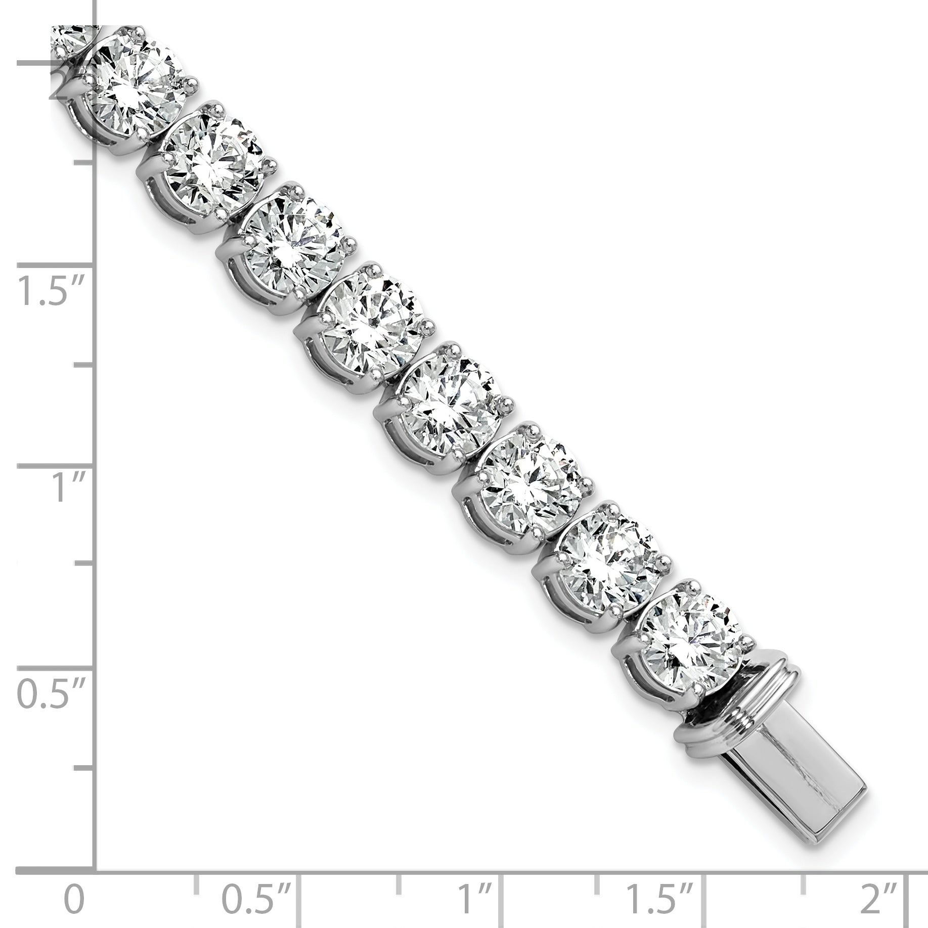 14k White Gold  25 carat Lab Grown Diamond VS+ F+ Complete Tennis Bracelet - Sophia Jewelers