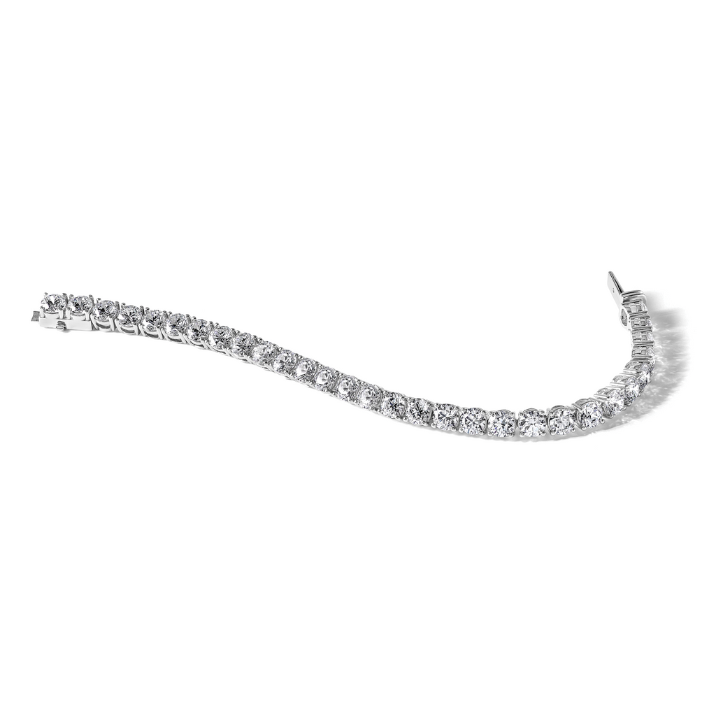14k White Gold  25 carat Lab Grown Diamond VS+ F+ Complete Tennis Bracelet - Sophia Jewelers