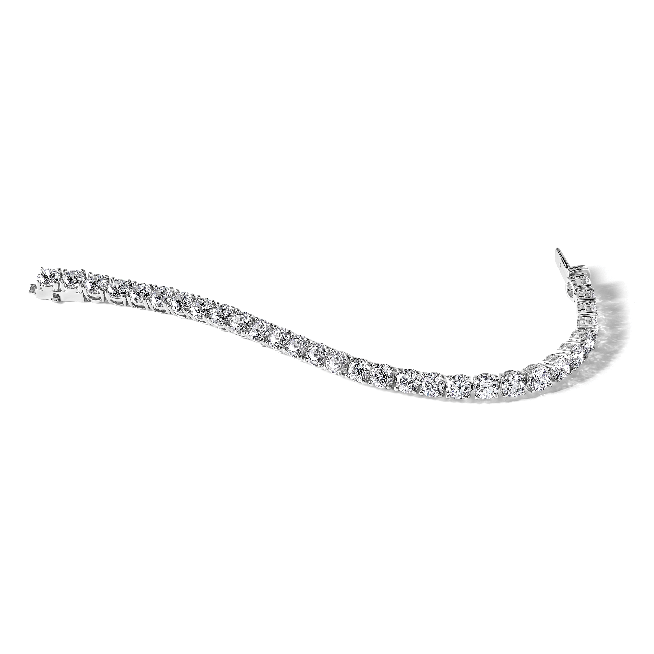 14k White Gold  25 carat Lab Grown Diamond VS/SI+ G+ Complete Tennis Bracelet - Sophia Jewelers