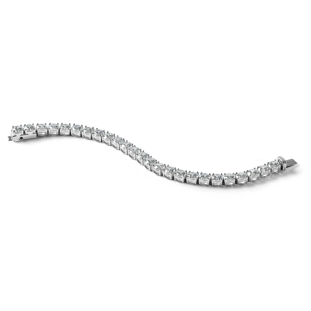14k White Gold  25 carat Lab Grown Diamond VS/SI+ G+ Complete Tennis Bracelet - Sophia Jewelers