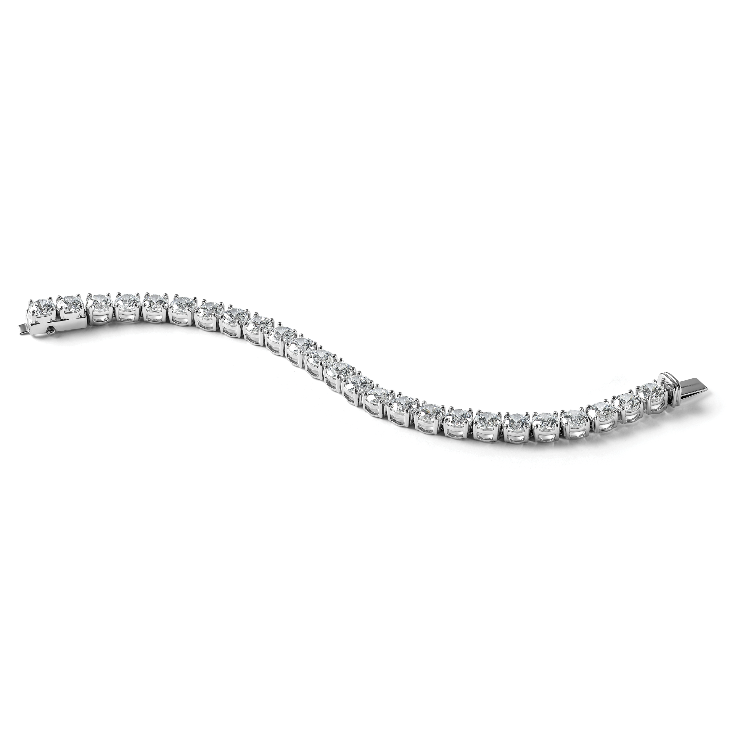 14k White Gold  25 carat Lab Grown Diamond VS/SI+ G+ Complete Tennis Bracelet - Sophia Jewelers