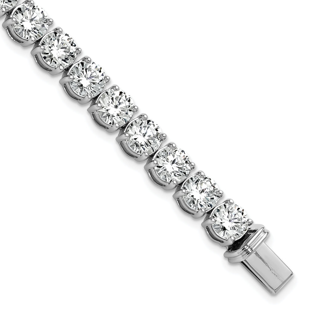 14k White Gold  25 carat Lab Grown Diamond VS/SI+ G+ Complete Tennis Bracelet - Sophia Jewelers
