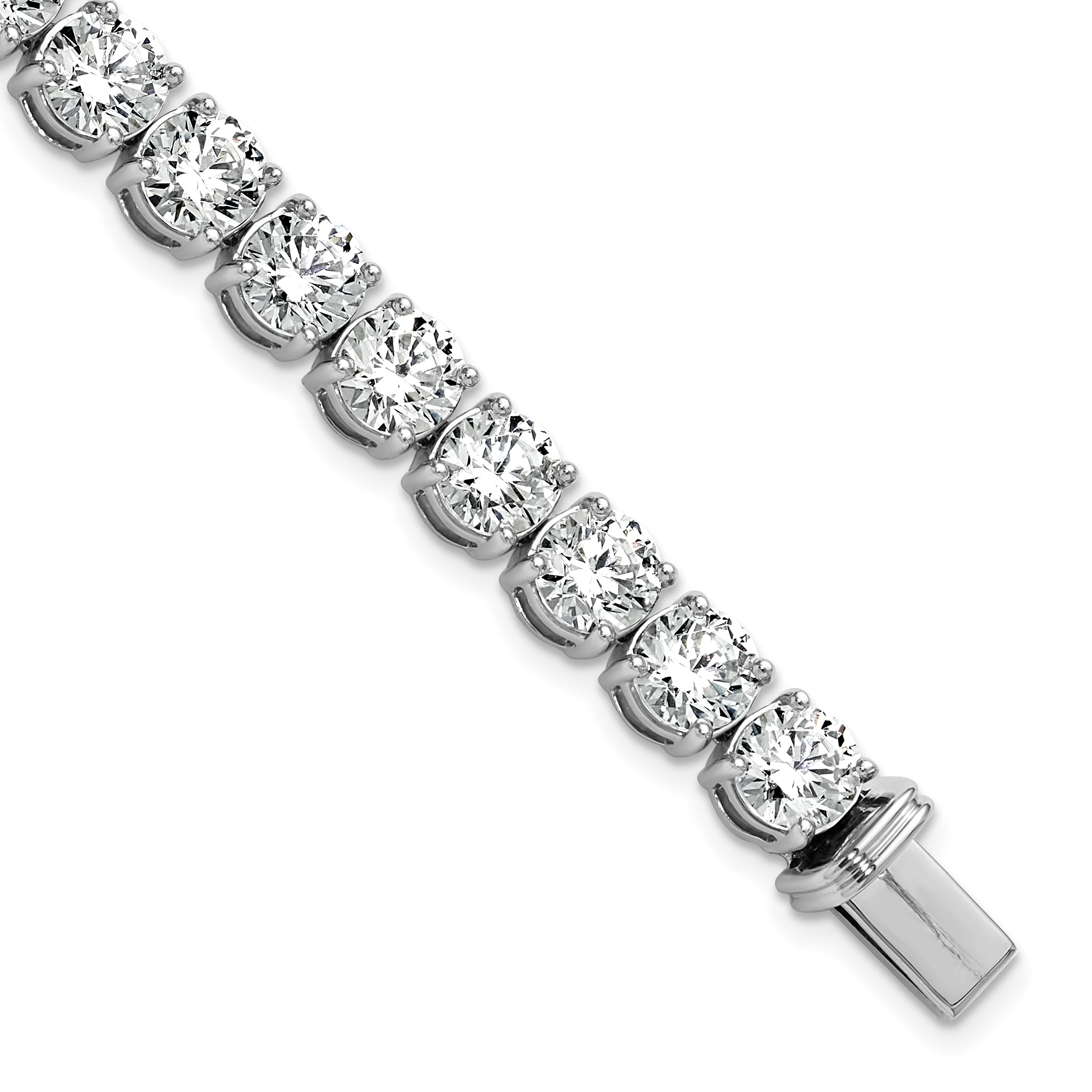 14k White Gold  25 carat Lab Grown Diamond VS+ F+ Complete Tennis Bracelet - Sophia Jewelers