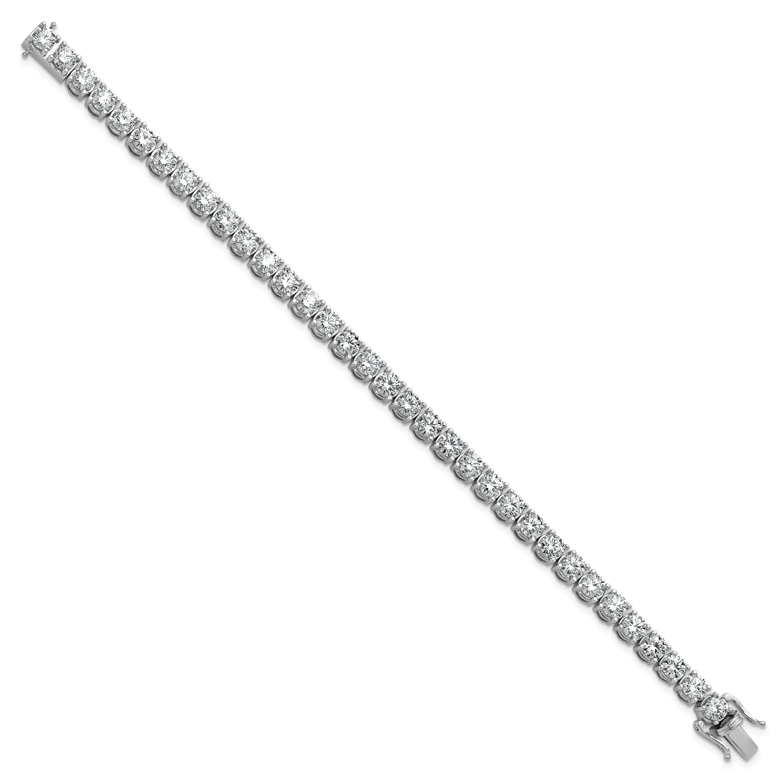 14k White Gold  11 1/8 carat Lab Grown Diamond VS+ F+ Complete Tennis Bracelet Secondary image