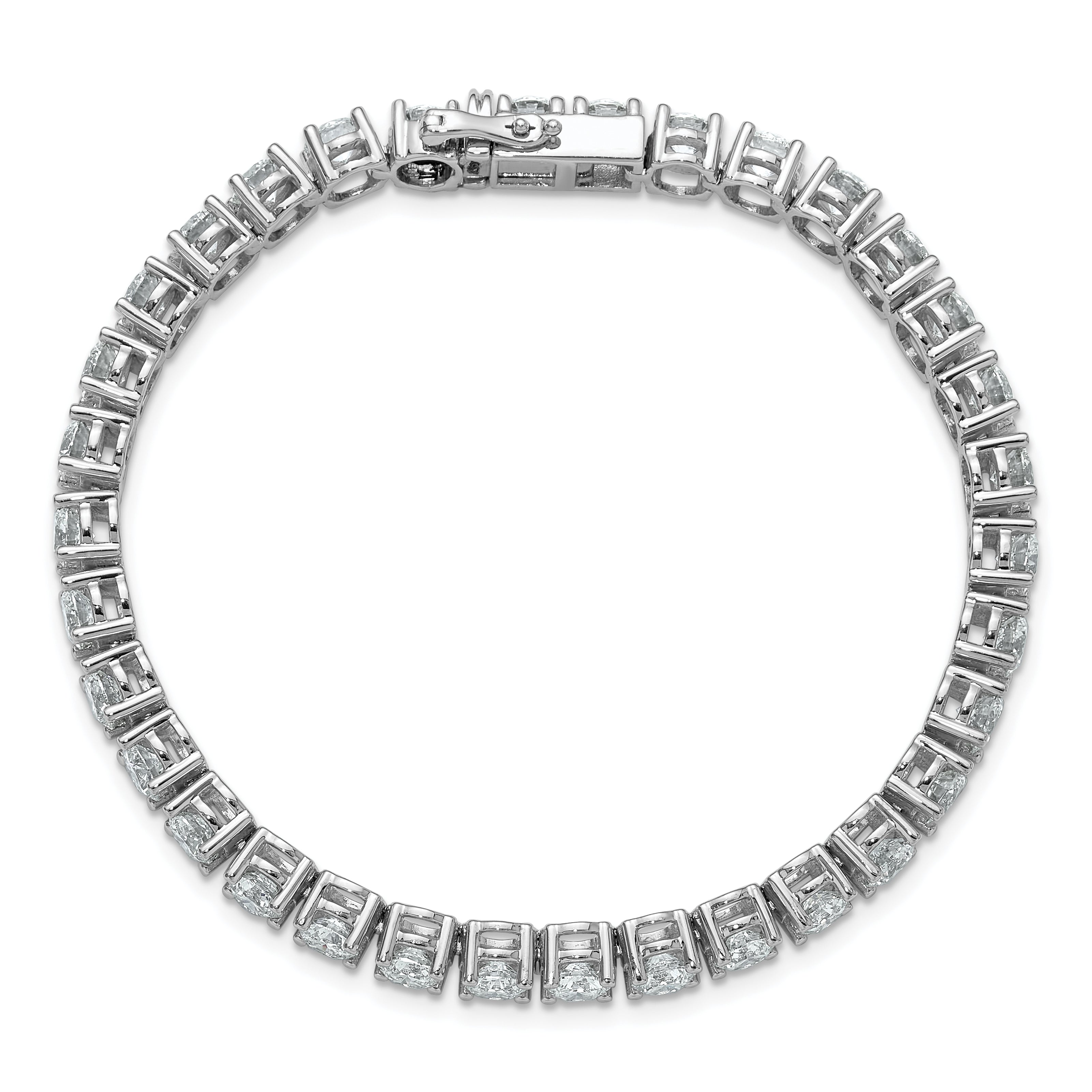 14k White Gold  11 1/8 carat Lab Grown Diamond VS+ F+ Complete Tennis Bracelet - Sophia Jewelers