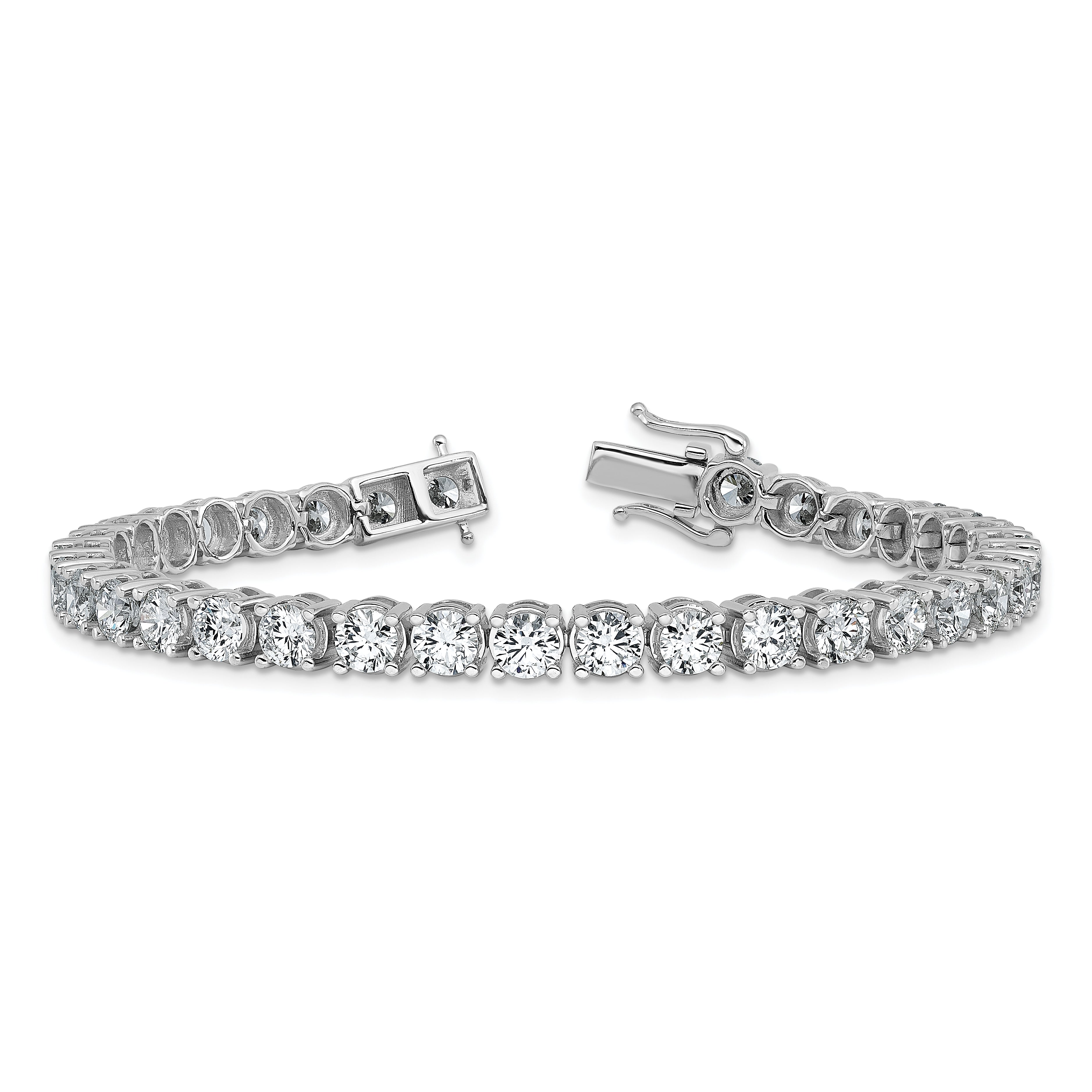 14k White Gold  11 1/8 carat Lab Grown Diamond VS+ F+ Complete Tennis Bracelet - Sophia Jewelers