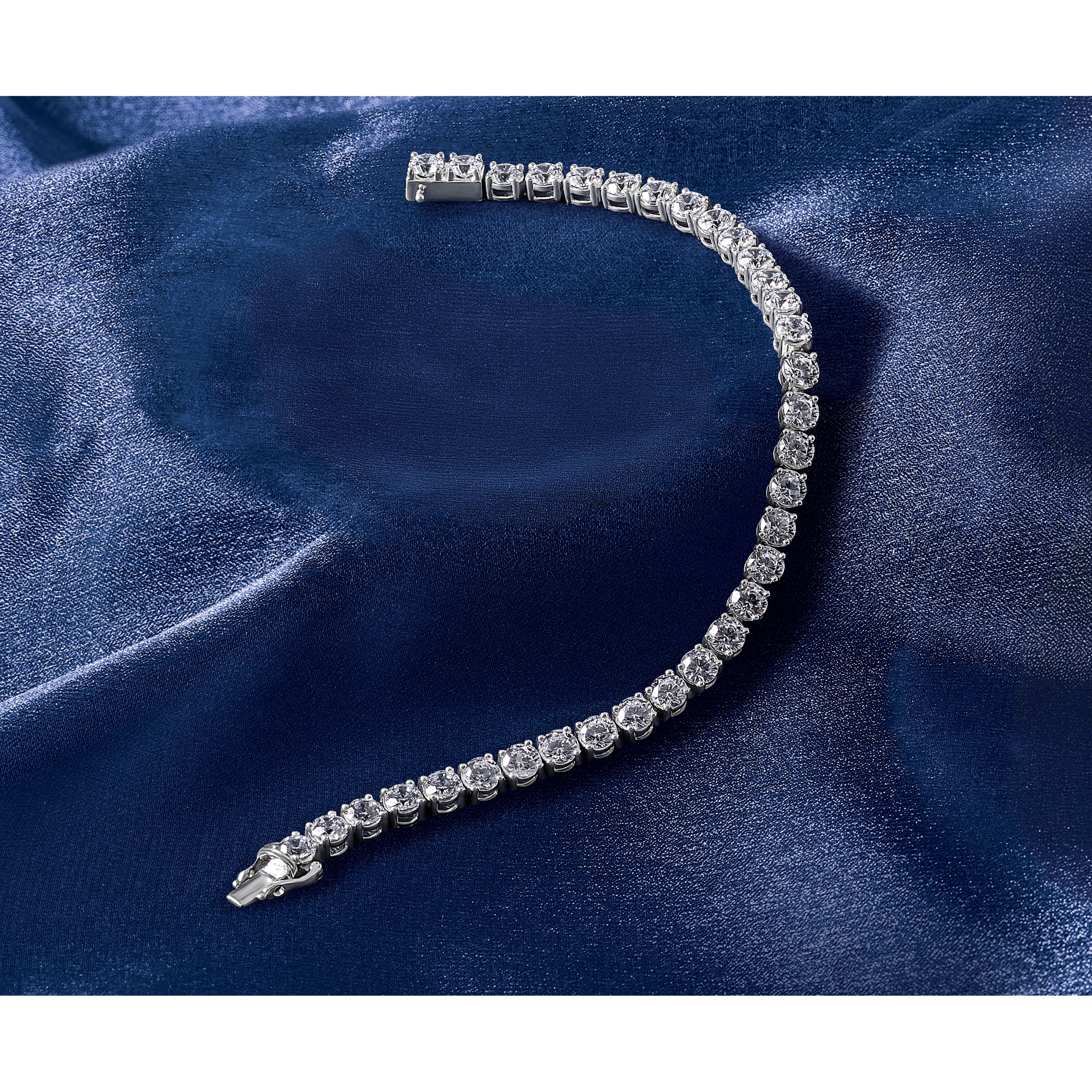 14k White Gold  11 1/8 carat Lab Grown Diamond VS/SI+ G+ Complete Tennis Bracelet - Sophia Jewelers