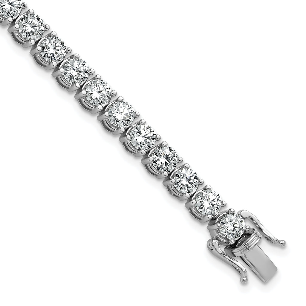 14k White Gold  11 1/8 carat Lab Grown Diamond VS+ F+ Complete Tennis Bracelet - Sophia Jewelers