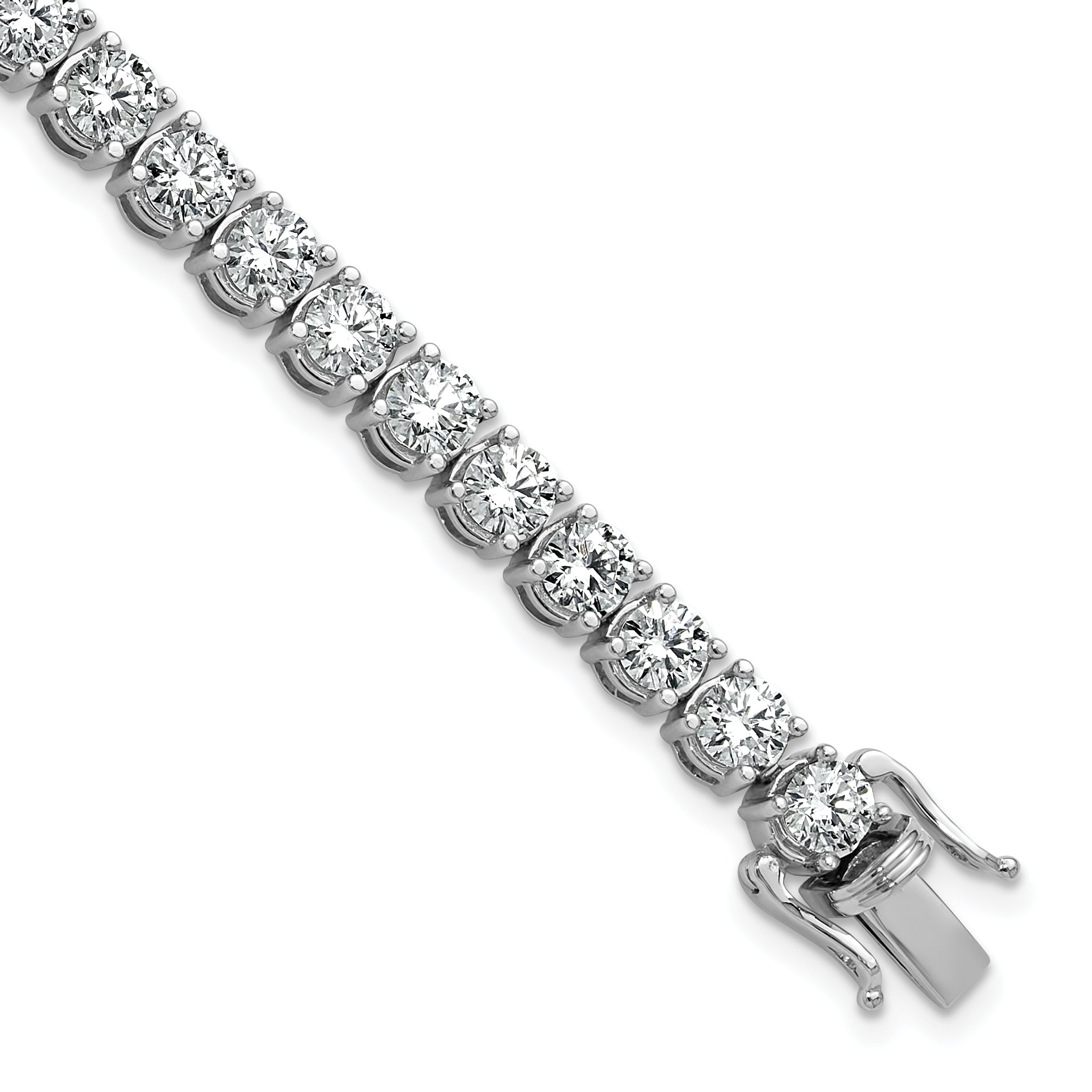 14k White Gold  11 1/8 carat Lab Grown Diamond VS/SI+ G+ Complete Tennis Bracelet - Sophia Jewelers Main image