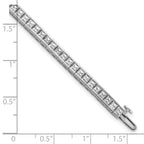 14k White Gold 7 carat Lab Grown Diamond VS/SI+ G+ Complete Princess Bezel Set Tennis Bracelet