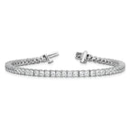 14k White Gold 7 carat Lab Grown Diamond VS+ F+ Complete Princess Prong Set Tennis Bracelet - Sophia Jewelers