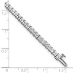 14k White Gold 7 carat Lab Grown Diamond VS+ F+ Complete Princess Prong Set Tennis Bracelet - Sophia Jewelers