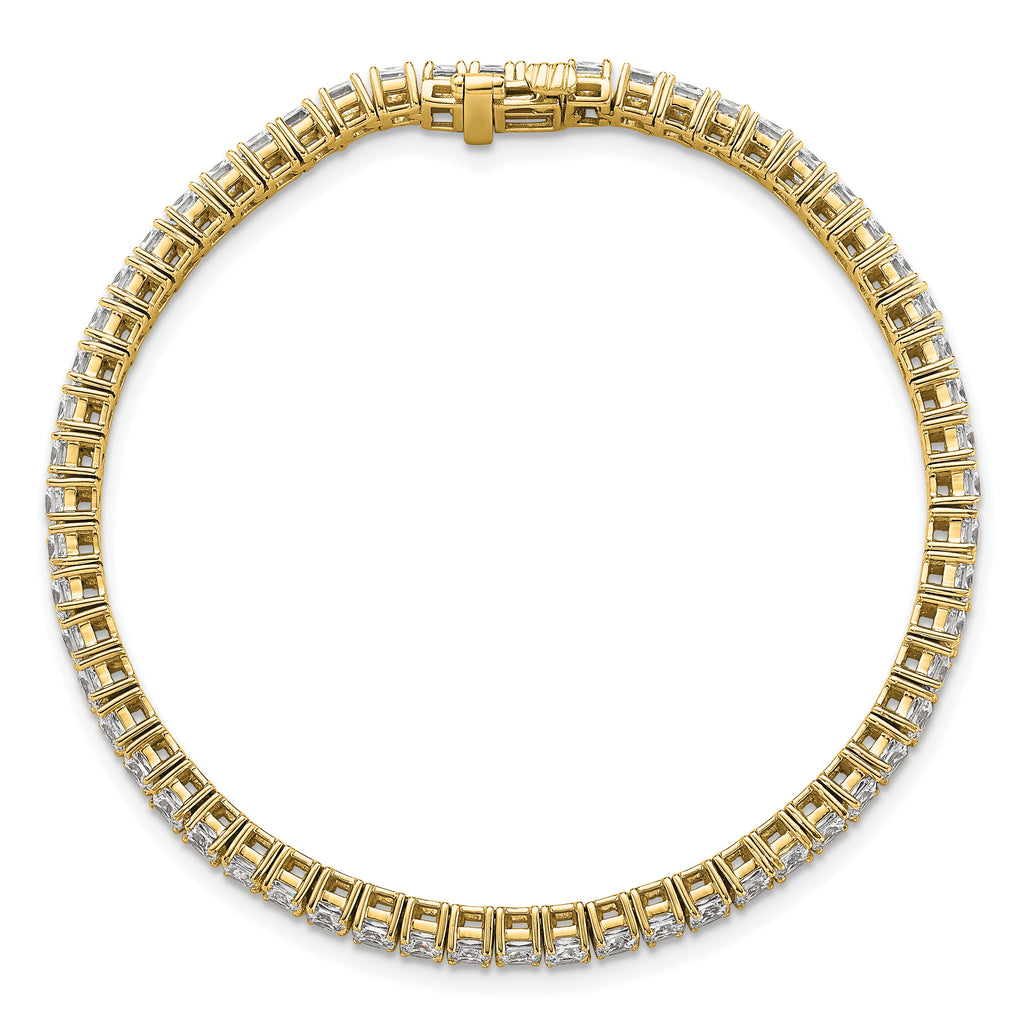 14k 7 carat Lab Grown Diamond VS/SI+ G+ Complete Princess Prong Set Tennis Bracelet - Sophia Jewelers