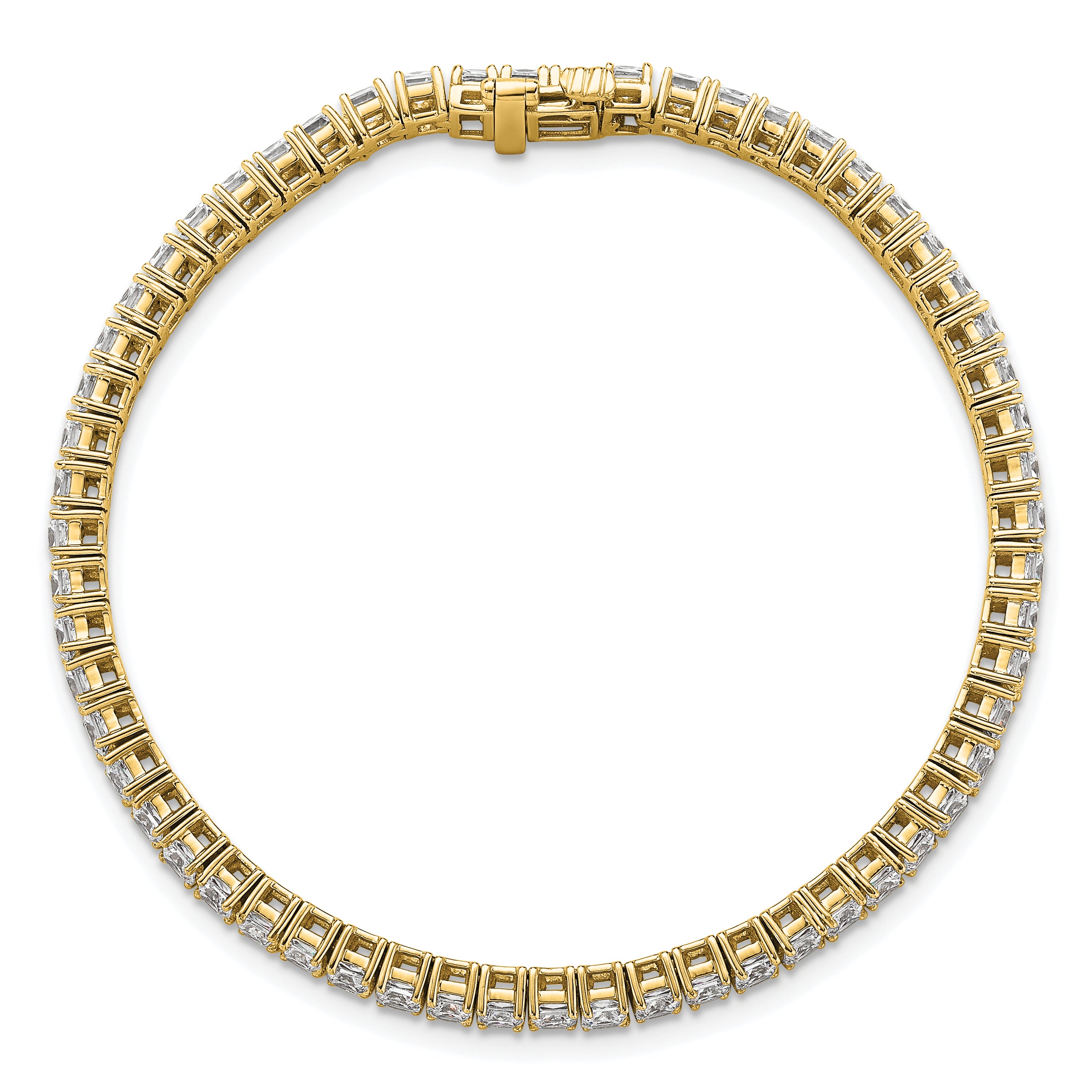 14k 7 carat Lab Grown Diamond VS/SI+ G+ Complete Princess Prong Set Tennis Bracelet - Sophia Jewelers