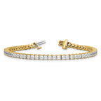 14k 7 carat Lab Grown Diamond VS/SI+ G+ Complete Princess Prong Set Tennis Bracelet - Sophia Jewelers