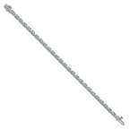 14k White Gold 7 carat Lab Grown Diamond VS+ F+ Complete Princess and Round Tennis Bracelet - Sophia Jewelers