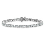 14k White Gold 7 carat Lab Grown Diamond VS/SI+ G+ Complete Princess and Round Tennis Bracelet - Sophia Jewelers