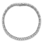 14k White Gold 7 carat Lab Grown Diamond VS+ F+ Complete Princess and Round Tennis Bracelet - Sophia Jewelers