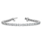 14k White Gold 7 carat Lab Grown Diamond VS+ F+ Complete Princess and Round Tennis Bracelet - Sophia Jewelers