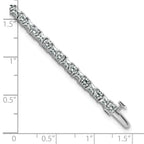 14k White Gold 7 carat Lab Grown Diamond VS/SI+ G+ Complete Princess and Round Tennis Bracelet - Sophia Jewelers
