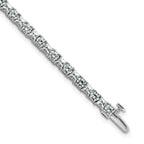14k White Gold 7 carat Lab Grown Diamond VS+ F+ Complete Princess and Round Tennis Bracelet - Sophia Jewelers