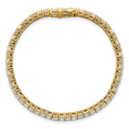 14k 7 carat Lab Grown Diamond VS+ F+ Complete Princess and Round Tennis Bracelet - Sophia Jewelers
