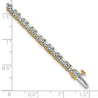 14k 7 carat Lab Grown Diamond VS+ F+ Complete Princess and Round Tennis Bracelet - Sophia Jewelers