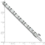 14k White Gold 10 carat Lab Grown Diamond VS/SI+ G+ Complete Emerald and Round Tennis Bracelet - Sophia Jewelers