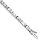 14k White Gold 10 carat Certified Lab Grown Diamond VS+ F+ Complete Emerald and Round Tennis Bracele - Sophia Jewelers
