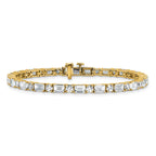 14k 10 carat Lab Grown Diamond VS+ F+ Complete Emerald and Round Tennis Bracelet - Sophia Jewelers