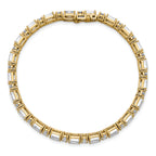 14k 10 carat Lab Grown Diamond VS/SI+ G+ Complete Emerald and Round Tennis Bracelet - Sophia Jewelers