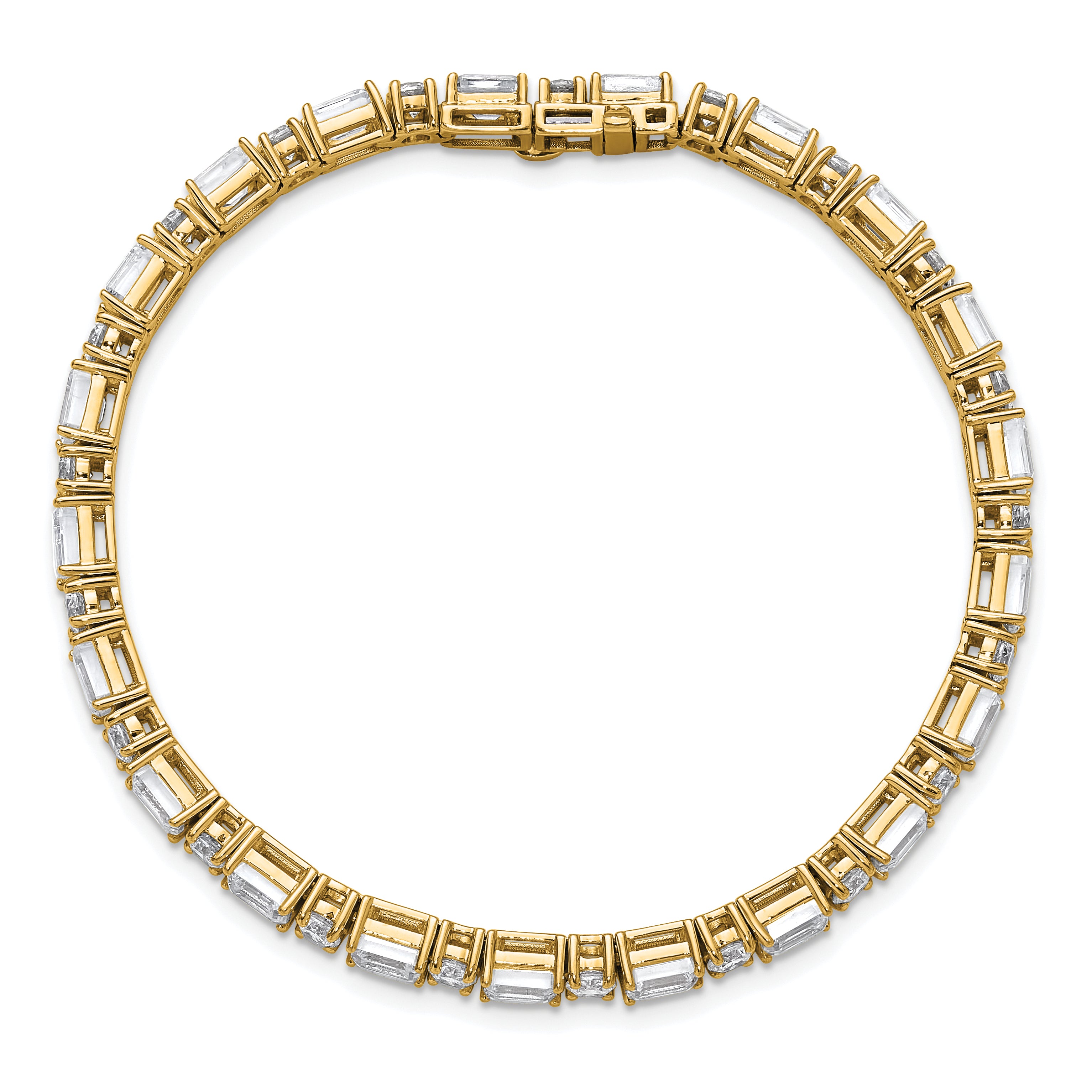 14k 10 carat Lab Grown Diamond VS/SI+ G+ Complete Emerald and Round Tennis Bracelet - Sophia Jewelers