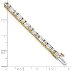 14k 10 carat Lab Grown Diamond VS+ F+ Complete Emerald and Round Tennis Bracelet - Sophia Jewelers