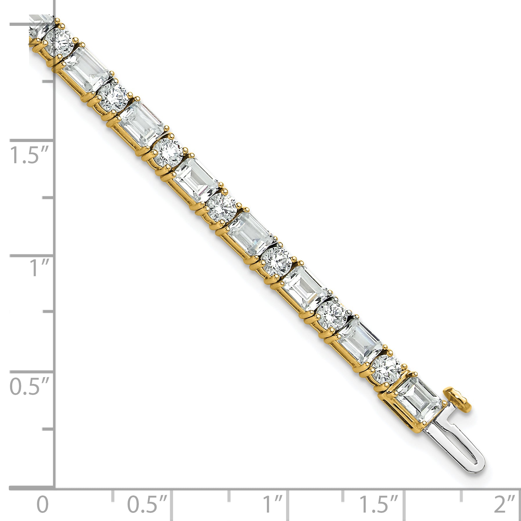 14k 10 carat Lab Grown Diamond VS+ F+ Complete Emerald and Round Tennis Bracelet - Sophia Jewelers