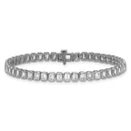 14k White Gold 6 1/2 carat Lab Grown Diamond VS/SI+ G+ Complete Emerald Bezel Set Tennis Bracelet - Sophia Jewelers