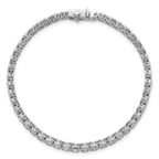 14k White Gold 6 1/2 carat Lab Grown Diamond VS/SI+ G+ Complete Emerald Bezel Set Tennis Bracelet - Sophia Jewelers
