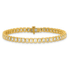 14k 6 1/2 carat Lab Grown Diamond VS/SI+ G+ Complete Emerald Bezel Set Tennis Bracelet - Sophia Jewelers