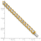 14k 6 1/2 carat Lab Grown Diamond VS/SI+ G+ Complete Emerald Bezel Set Tennis Bracelet - Sophia Jewelers