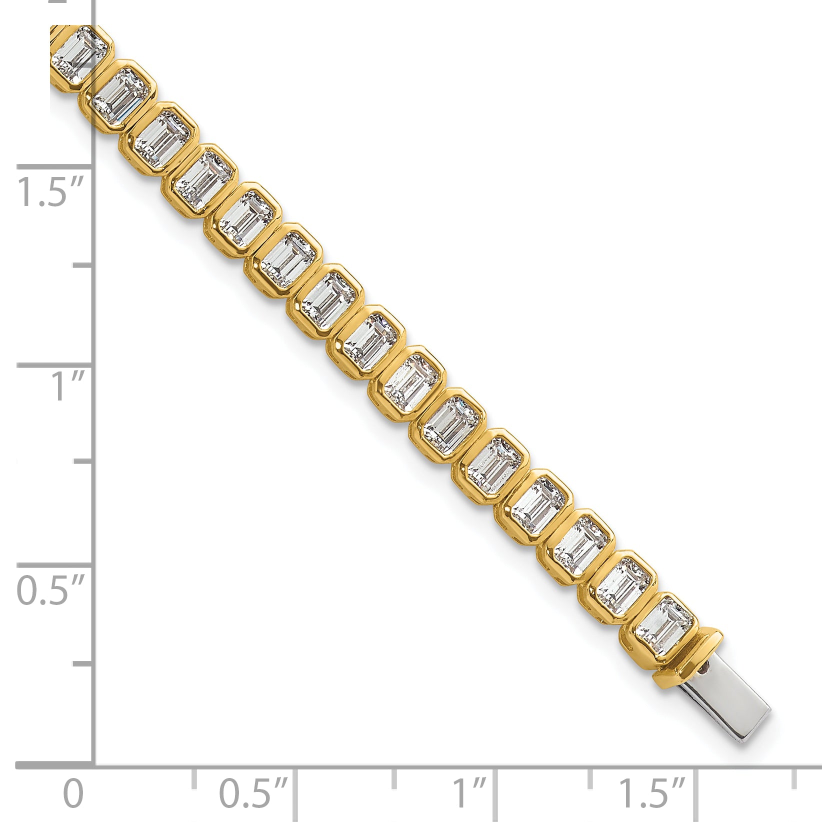 14k 6 1/2 carat Lab Grown Diamond VS/SI+ G+ Complete Emerald Bezel Set Tennis Bracelet - Sophia Jewelers