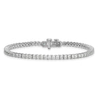 14k White Gold 5 carat Lab Grown Diamond VS/SI+ G+ Complete Princess Prong Set Tennis Bracelet