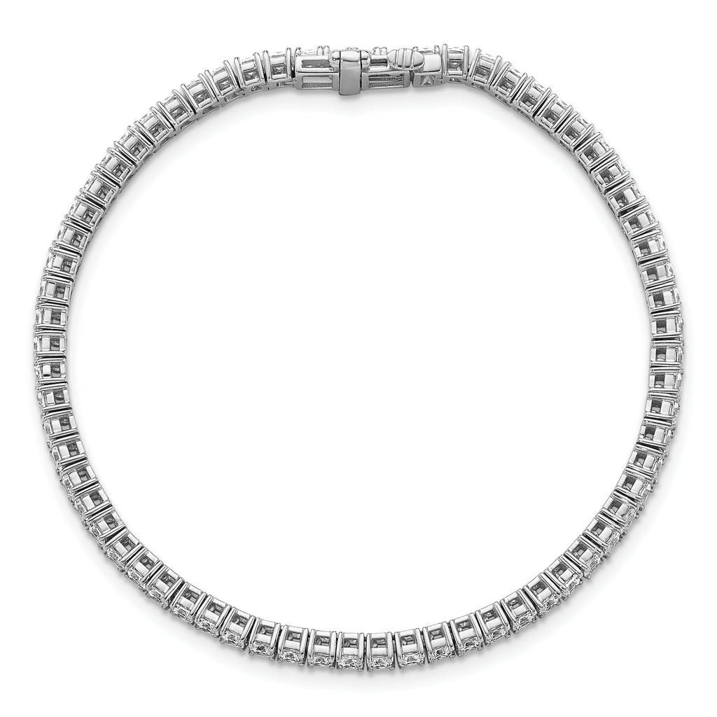 14k White Gold 5 carat Lab Grown Diamond VS/SI+ G+ Complete Princess Prong Set Tennis Bracelet
