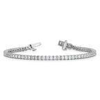 14k White Gold 5 carat Lab Grown Diamond VS/SI+ G+ Complete Princess Prong Set Tennis Bracelet
