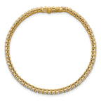 14k 5 carat Lab Grown Diamond VS+ F+ Complete Princess Prong Set Tennis Bracelet - Sophia Jewelers