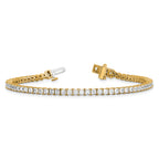14k 5 carat Lab Grown Diamond VS/SI+ G+ Complete Princess Prong Set Tennis Bracelet - Sophia Jewelers