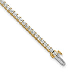 14k 5 carat Lab Grown Diamond VS/SI+ G+ Complete Princess Prong Set Tennis Bracelet - Sophia Jewelers