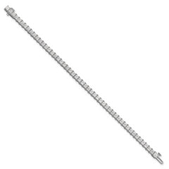 14k White Gold 10 carat Lab Grown Diamond VS/SI+ G+ Complete Princess Prong Set Tennis Bracelet